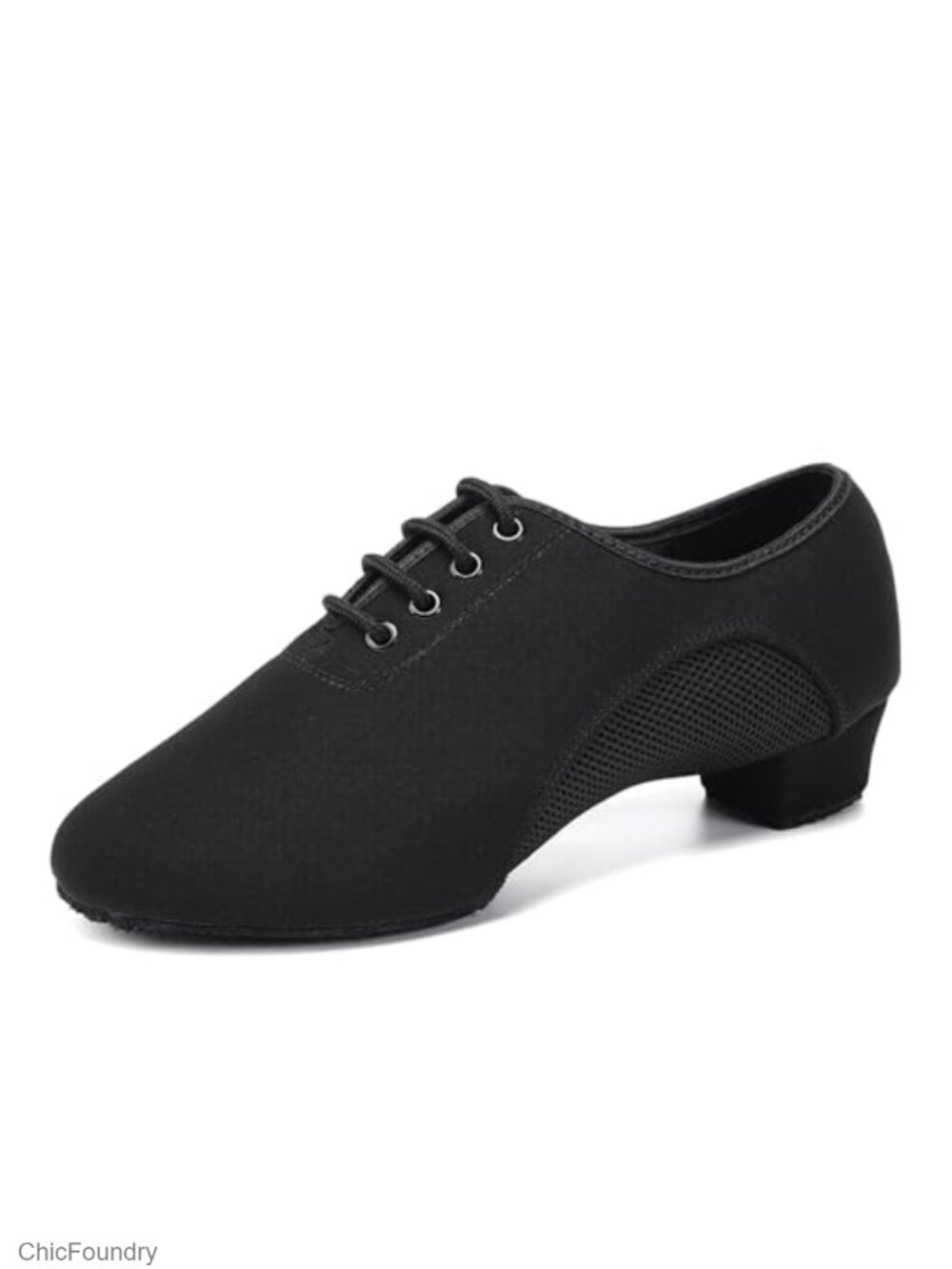 Ballroom Dance Practice Shoes Mesh Split Sole Low Heel Lace-Up Sneakers